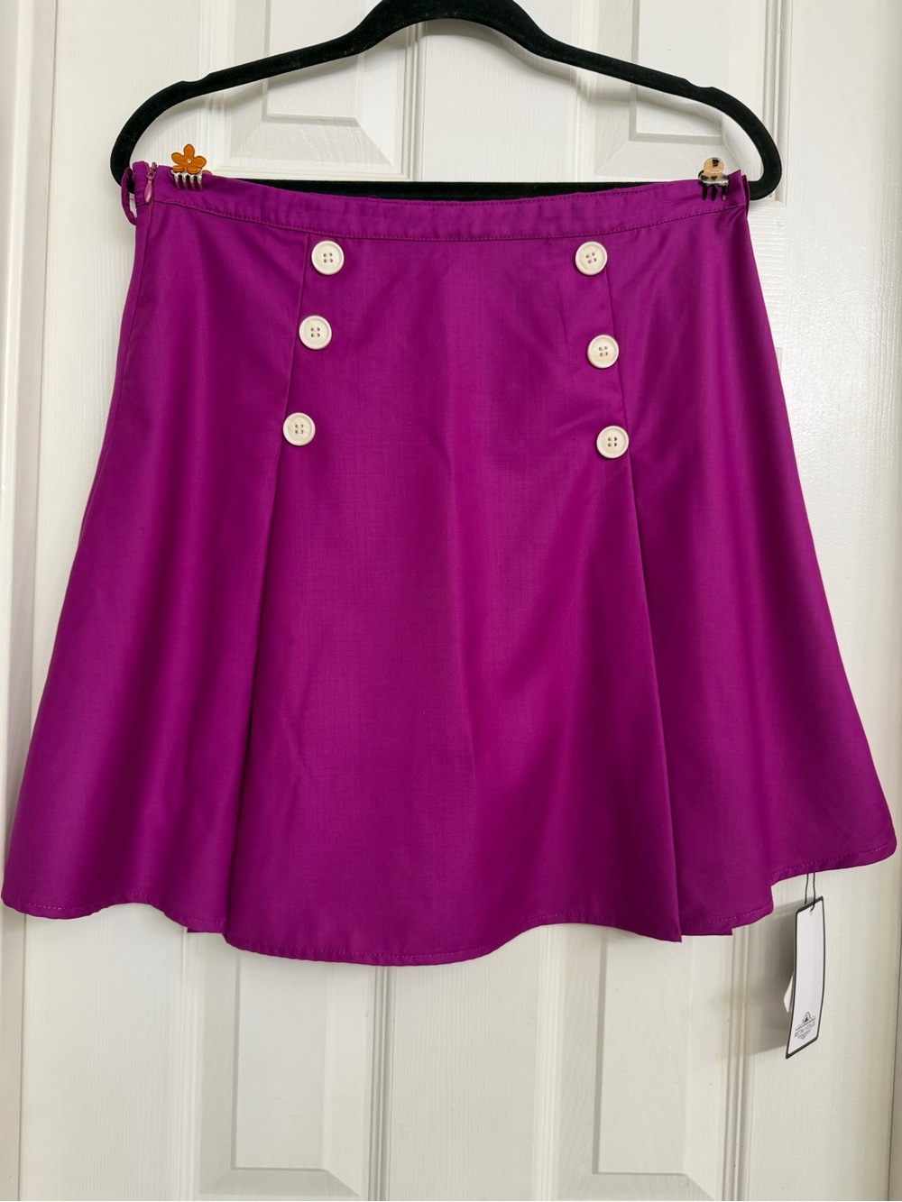 7118 Retro Stage Women’s Fuchsia Button-Front A-Line Skirt